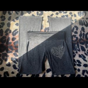 Y2K rhinestone yoga pants.
